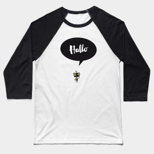 Little robot with speech bubble and typography Baseball T-Shirt